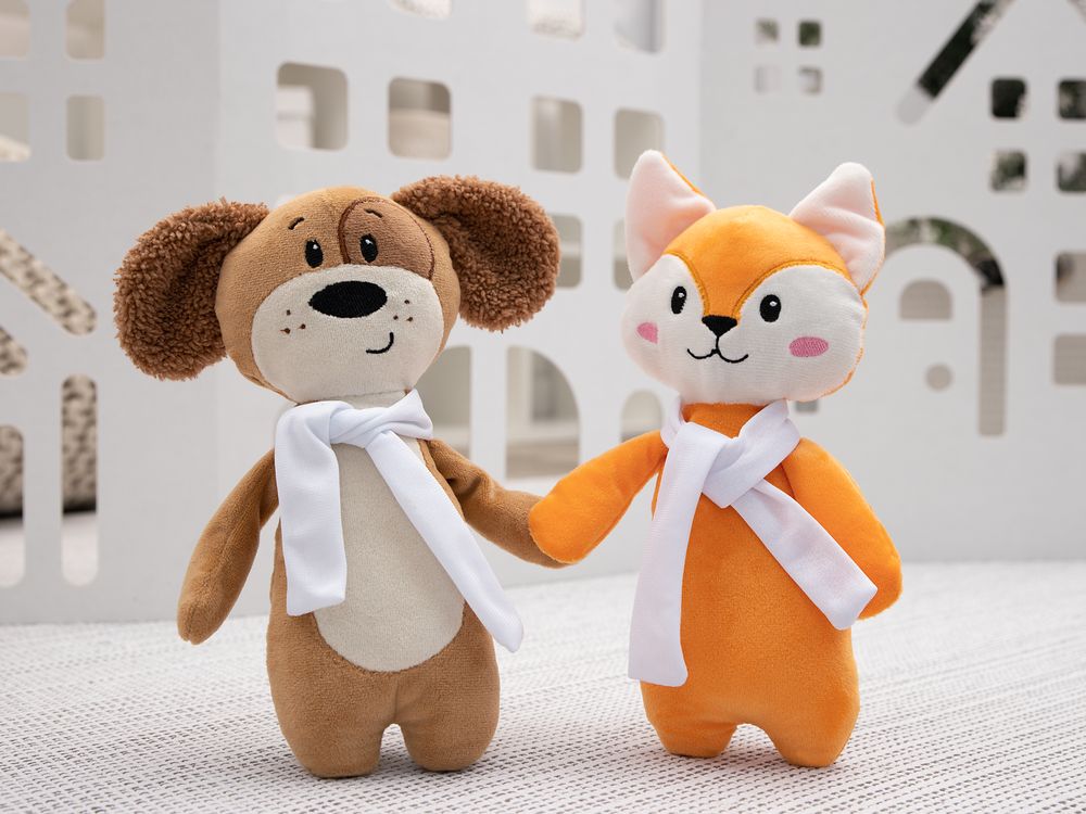 Мягкая игрушка Beastie Toys, собачка с белым шарфом_5