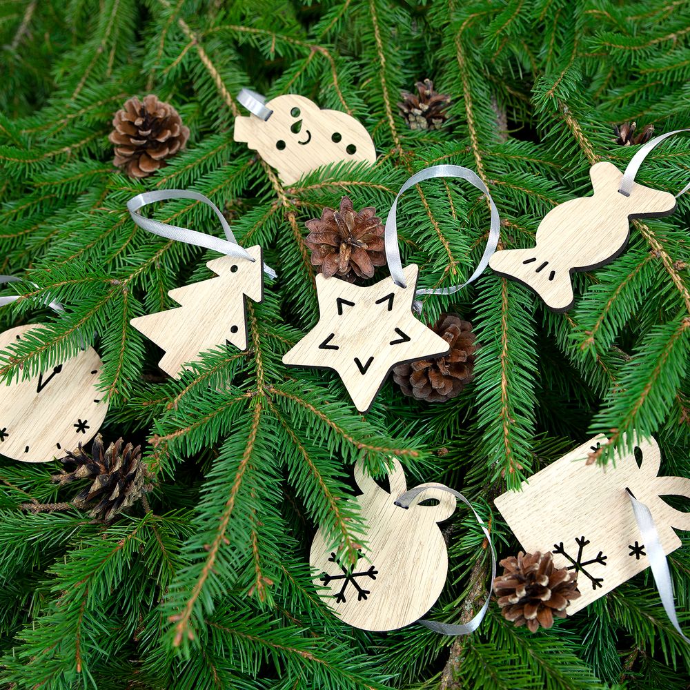 Деревянная подвеска Christmate, снеговик_3