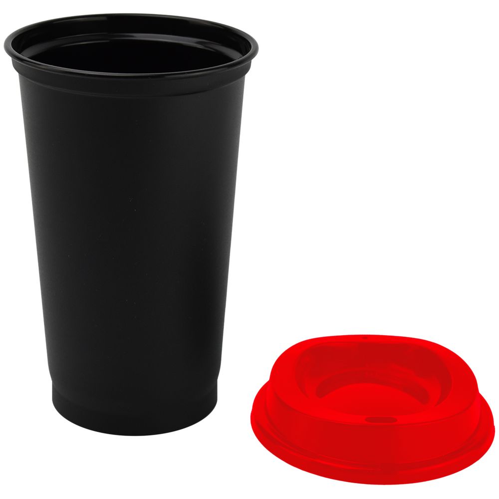 Стакан с крышкой Color Cap Black, черный с красным_0