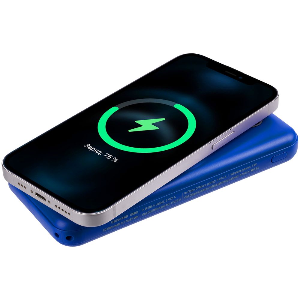 Внешний аккумулятор Omni Qi 10000 мАч, синий_5