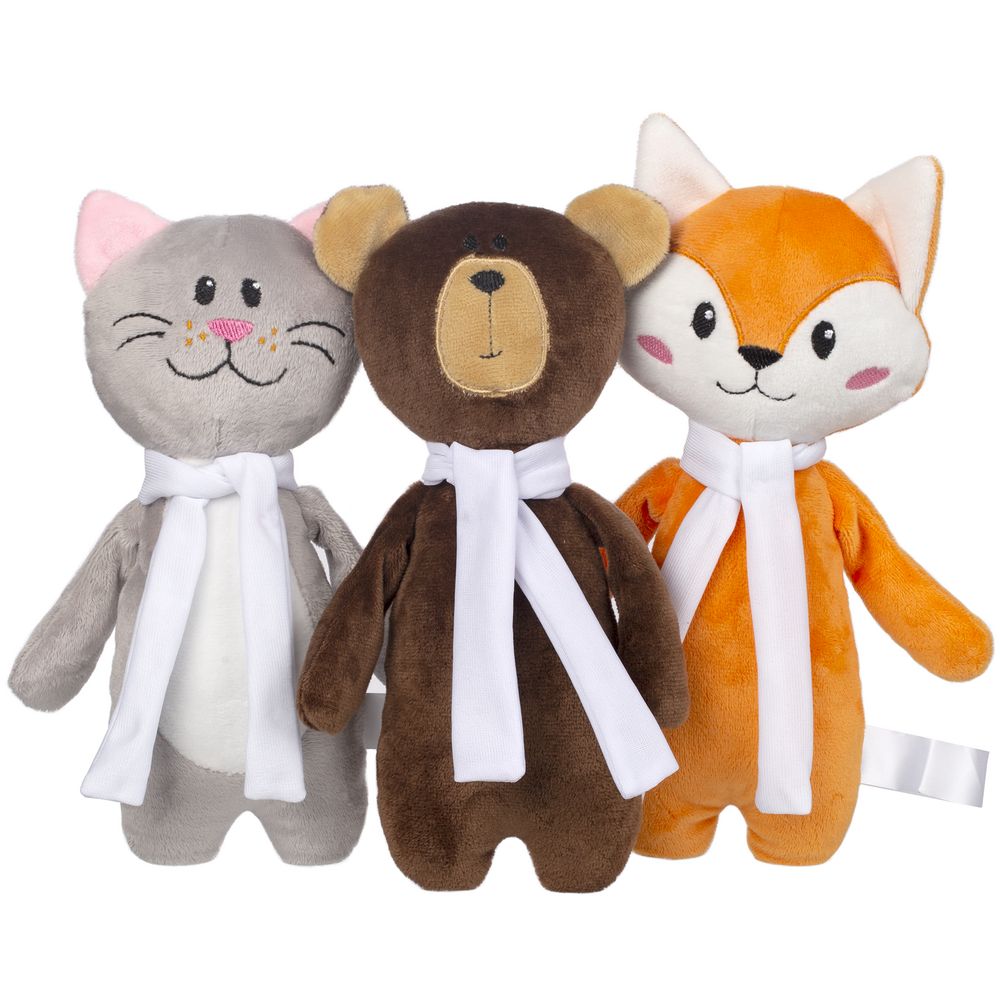 Мягкая игрушка Beastie Toys, мишка с белым шарфом_4