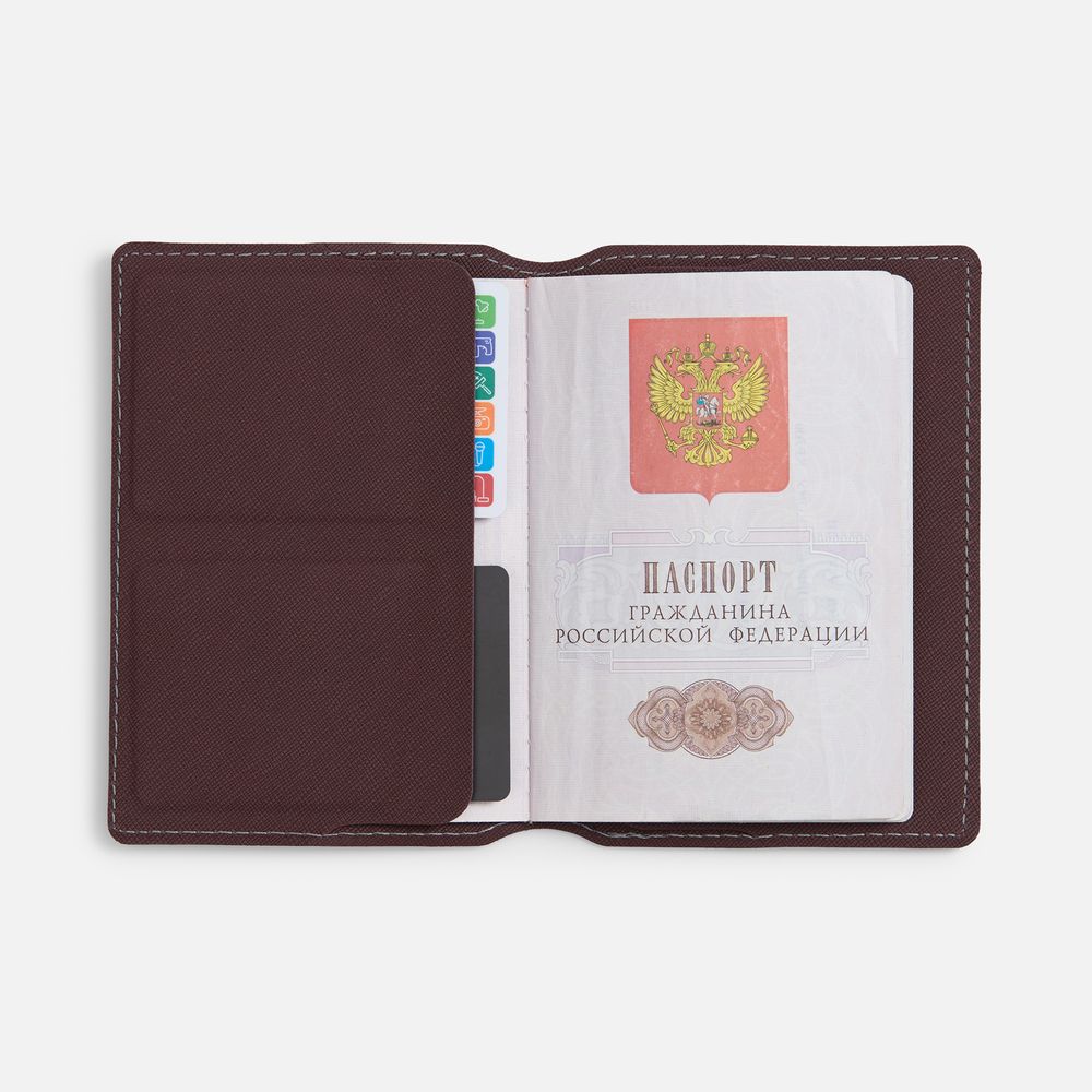 Обложка для паспорта Detalli, коричневая_3