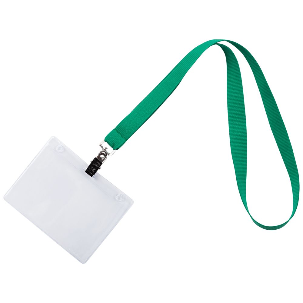 Лента для бейджа Neckband, зеленая_0