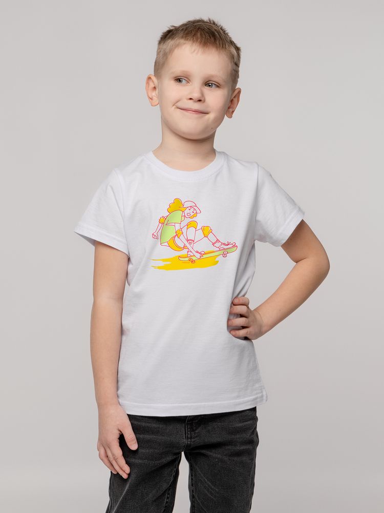 Футболка детская Skateboard, белая_0