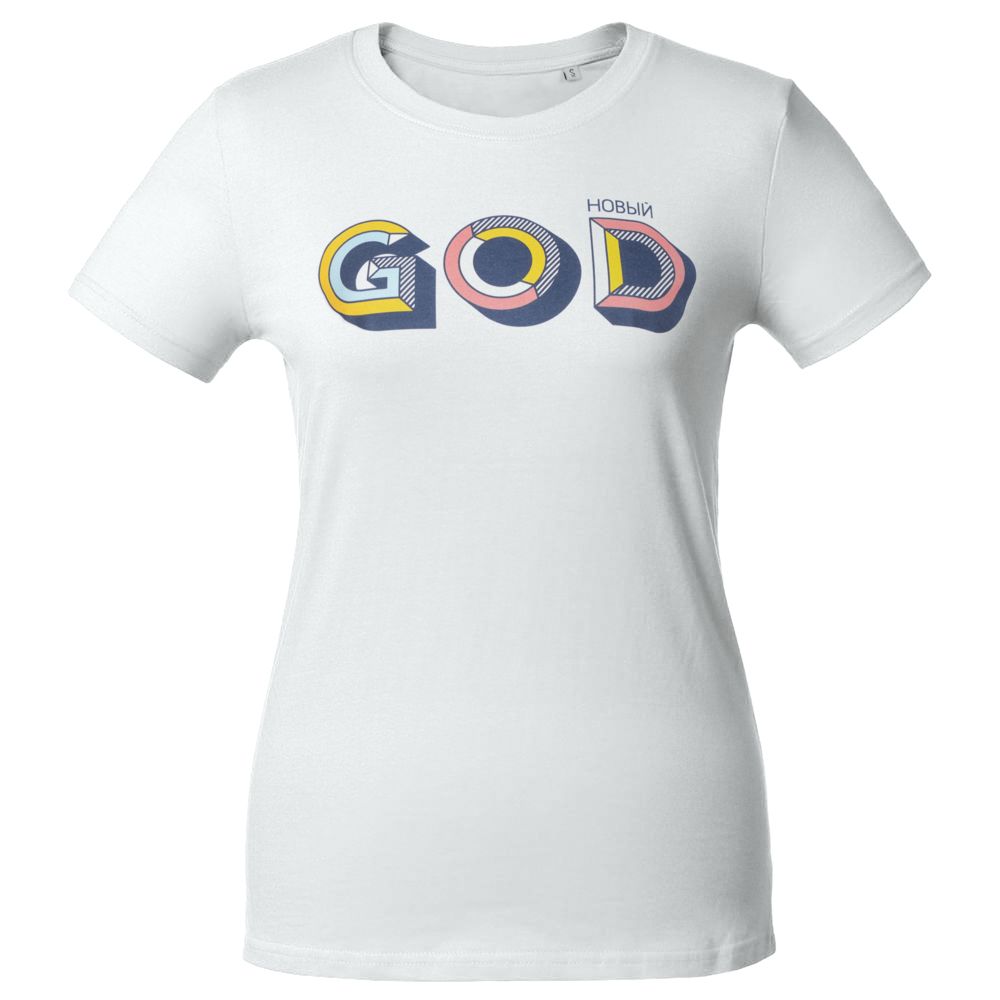 Футболка женская «Новый GOD», белая_0