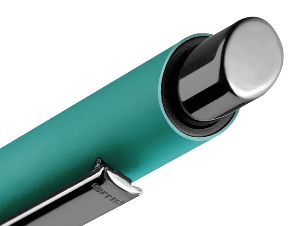 Металлическая шариковая ручка «Ellipse gum» soft touch с зеркальной гравировкой, бирюзовый_2