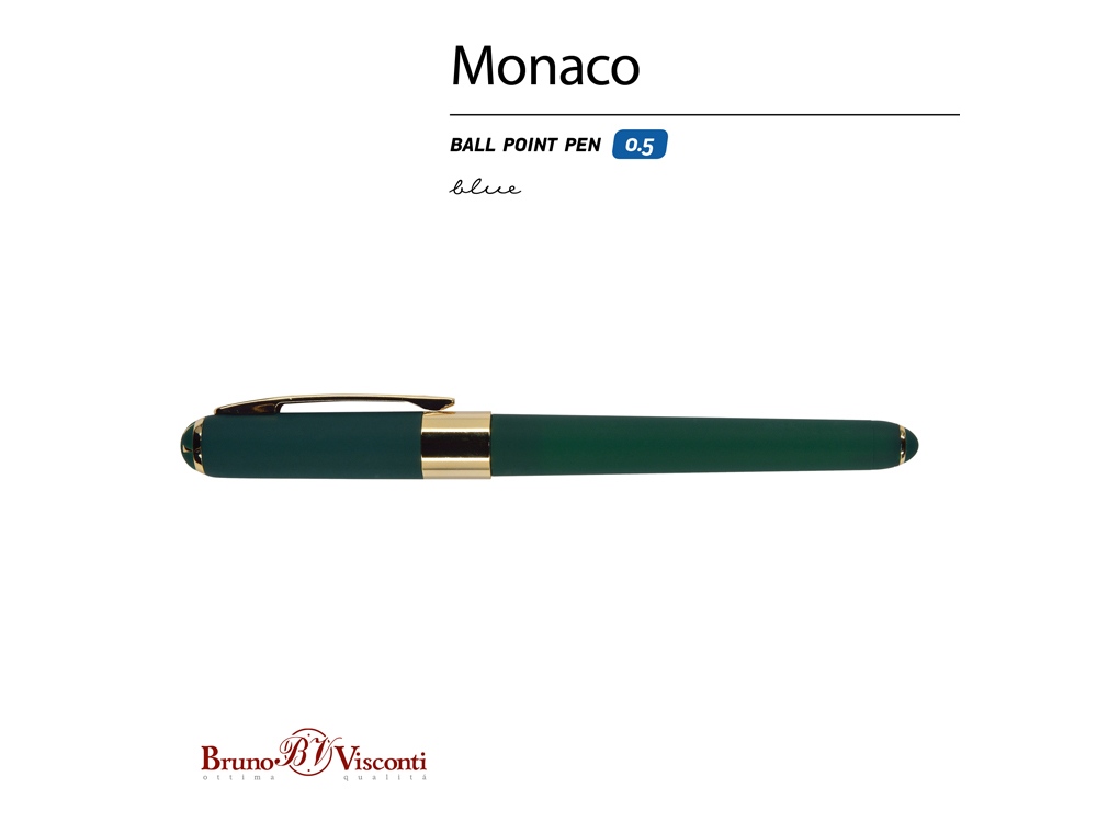 Ручка пластиковая шариковая «Monaco», зеленый_1