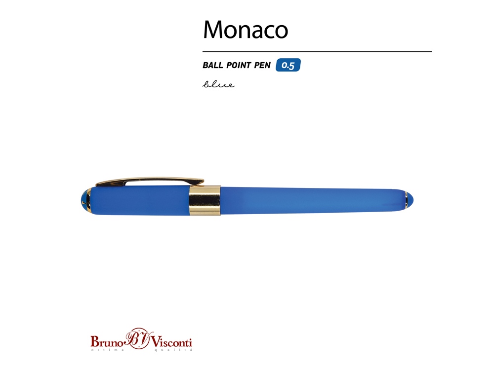 Ручка пластиковая шариковая «Monaco», ярко-синий_1