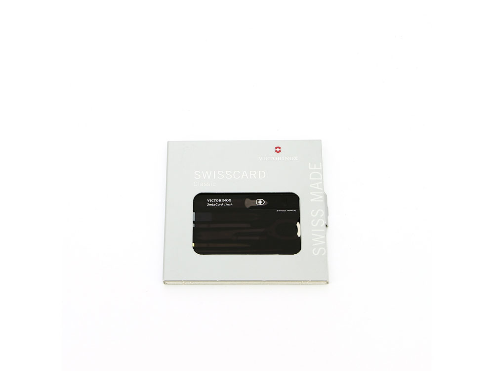 Швейцарская карточка «SwissCard Classic», 10 функций, черный полупрозрачный_2