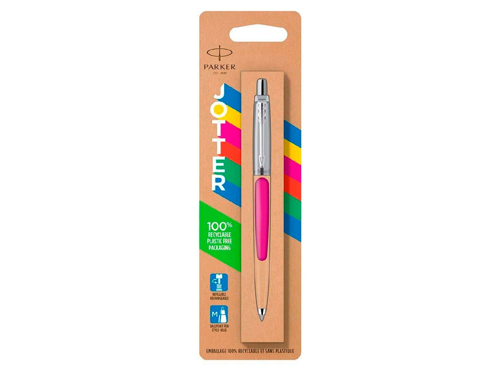Ручка шариковая Parker Jotter Originals в эко-упаковке, розовый_2
