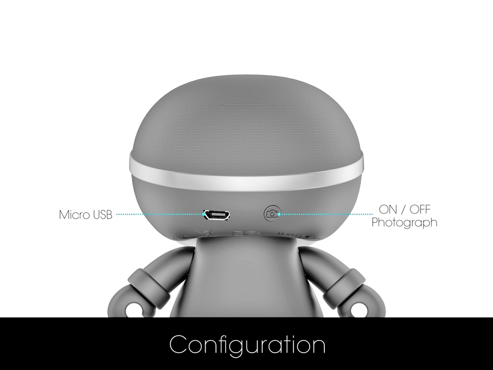 Портативный динамик Bluetooth «mini XBOY», серый_7