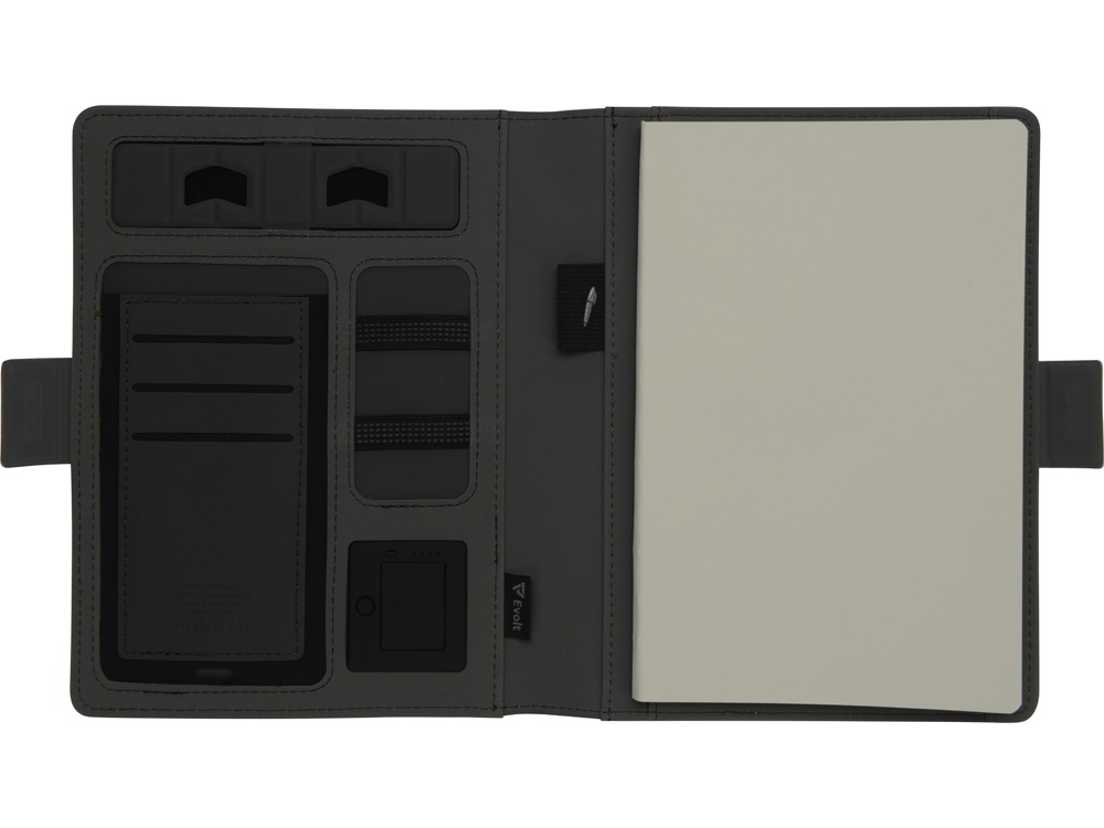 Органайзер с беспроводной зарядкой «Powernote», 5000 mAh, светло-серый_7