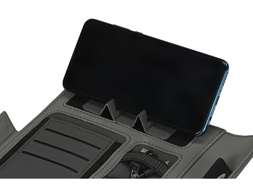 Органайзер с беспроводной зарядкой «Powernote», 5000 mAh, светло-серый_5