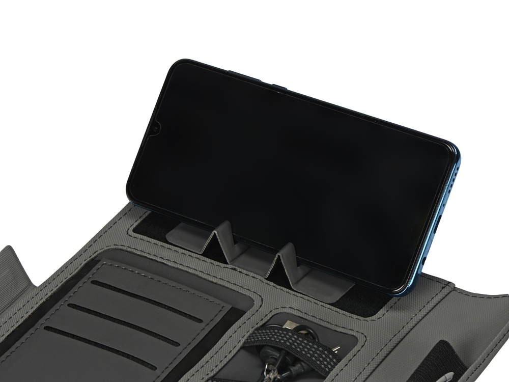Органайзер с беспроводной зарядкой «Powernote», 5000 mAh, темно-серый_5