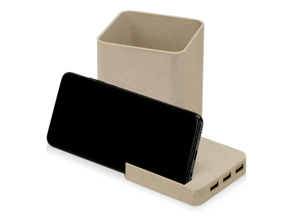 Настольный органайзер Cubic с функциями USB-хаба и беспроводной зарядки_4
