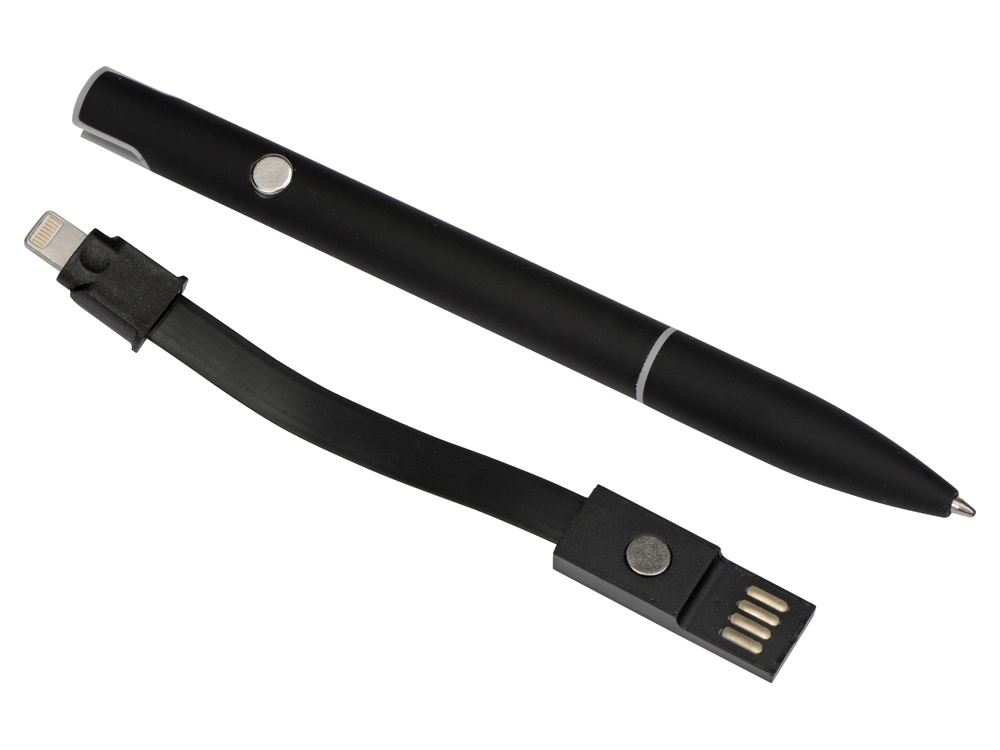Ручка металлическая шариковая «Connect» с кабелем USB 2 в 1_5