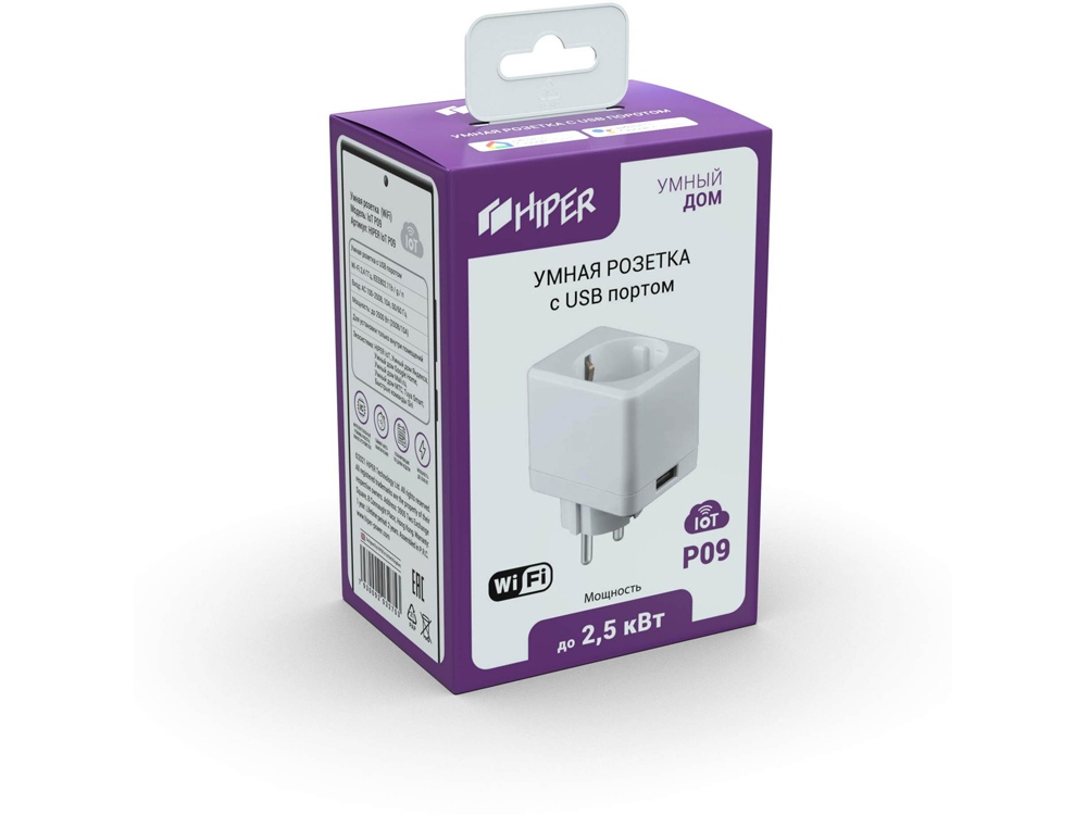 Умная розетка с USB портом «IoT P09»_1